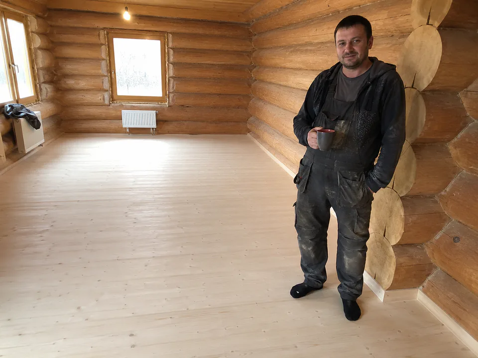 Пол гаража из ламината после ремонта