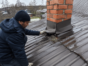 Протечка возле трубы или дымохода